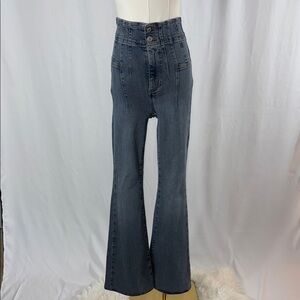 We The Free Light Blue High Waisted Wide Leg Jeans
